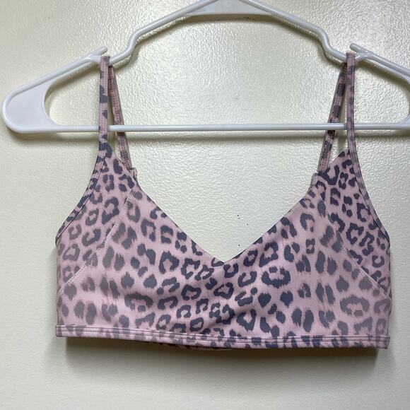 Vie Active Blush Pink Leopard Print Sports Bra XS - Picture 1 of 8